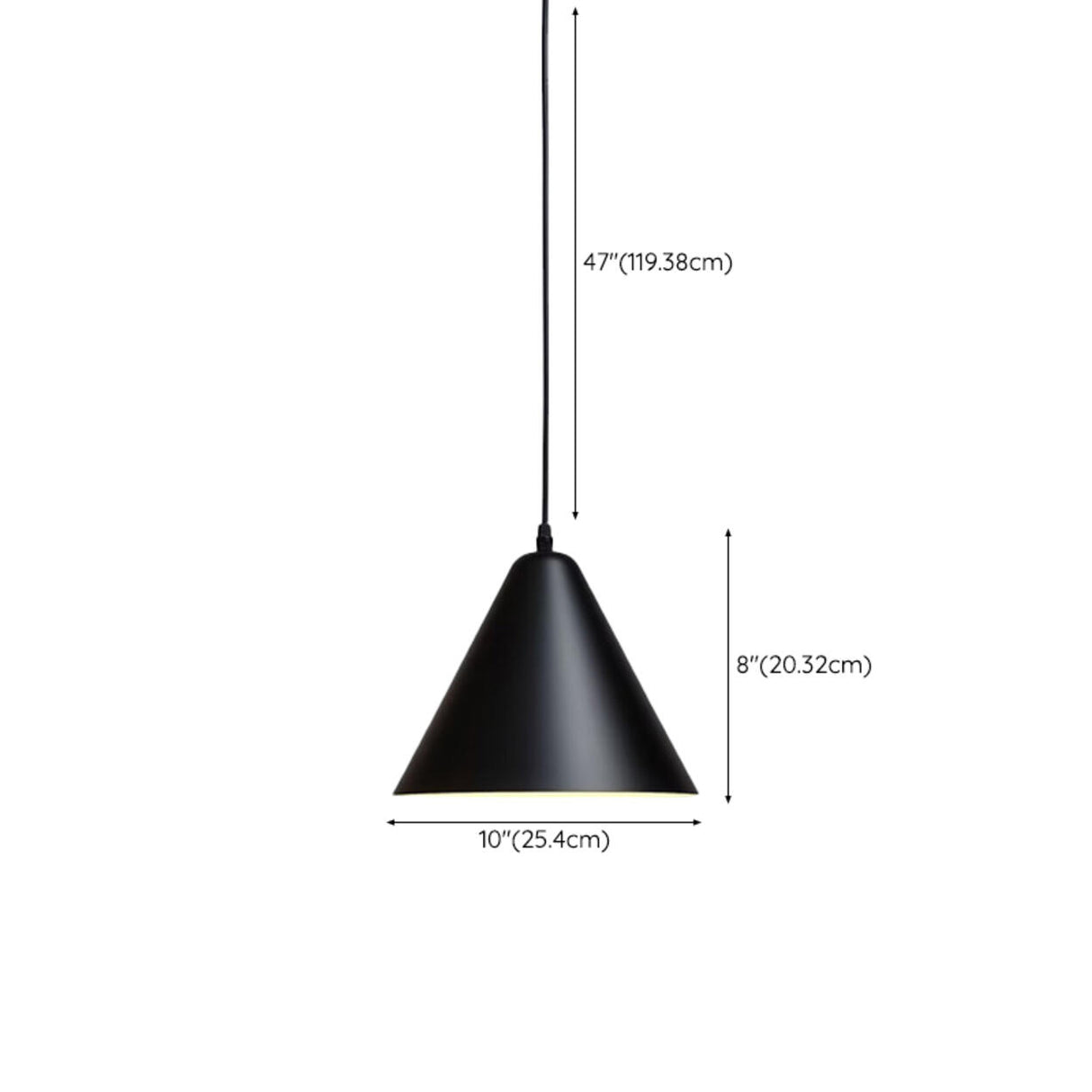 Industrial Matte Black Iron Dome Cone Pendant Light Image - 15
