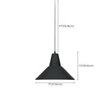 Industrial Matte Black Iron Dome Cone Pendant Light Image - 16