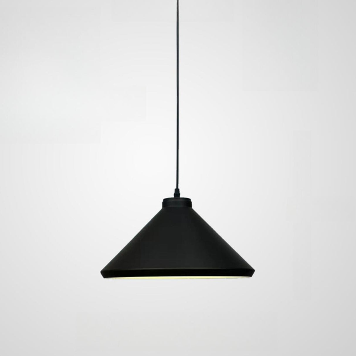 Industrial Matte Black Iron Dome Cone Pendant Light Image - 9