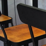 Industrial Metal Back Brown Tall Dining Chair WIth Footrest Image - 3