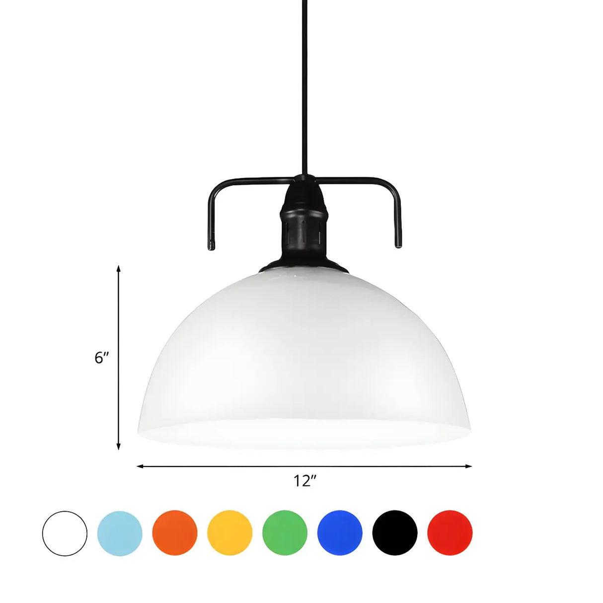Industrial Metal Dome-Shaped Hanging Pendant Light 