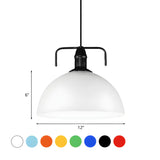 Industrial Metal Dome-Shaped Hanging Pendant Light #size