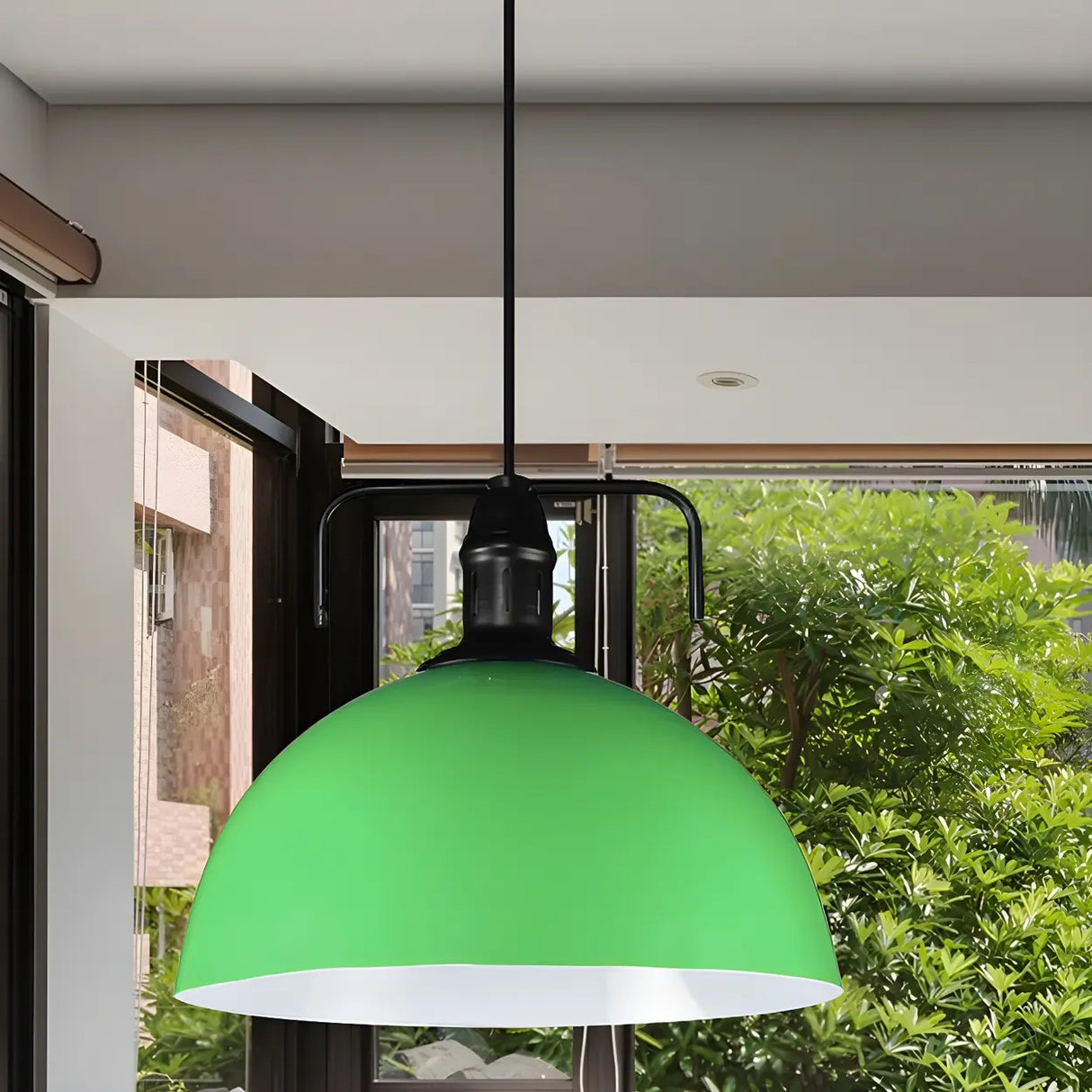 Industrial Metal Dome-Shaped Hanging Pendant Light Image - 17