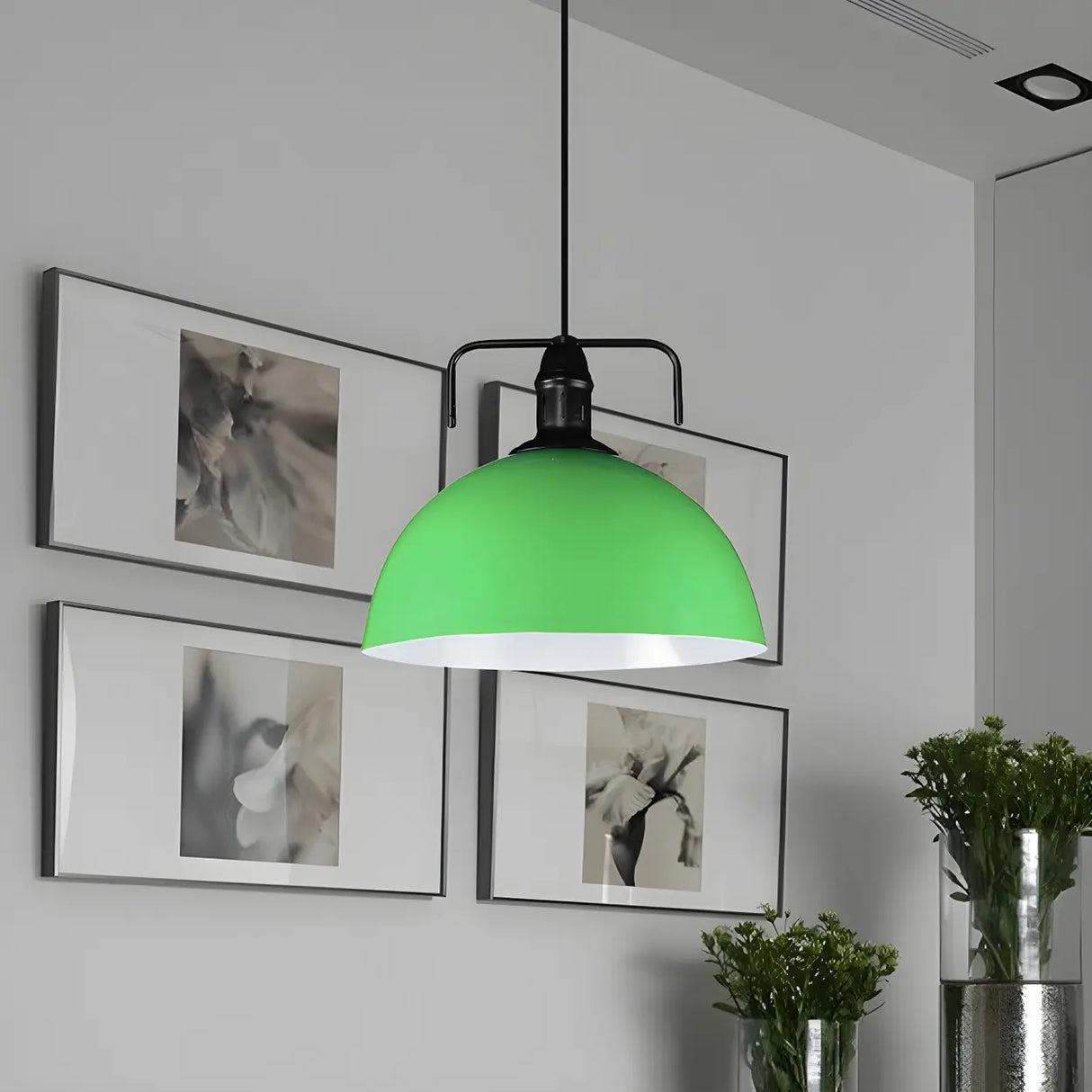 Industrial Metal Dome-Shaped Hanging Pendant Light Image - 18