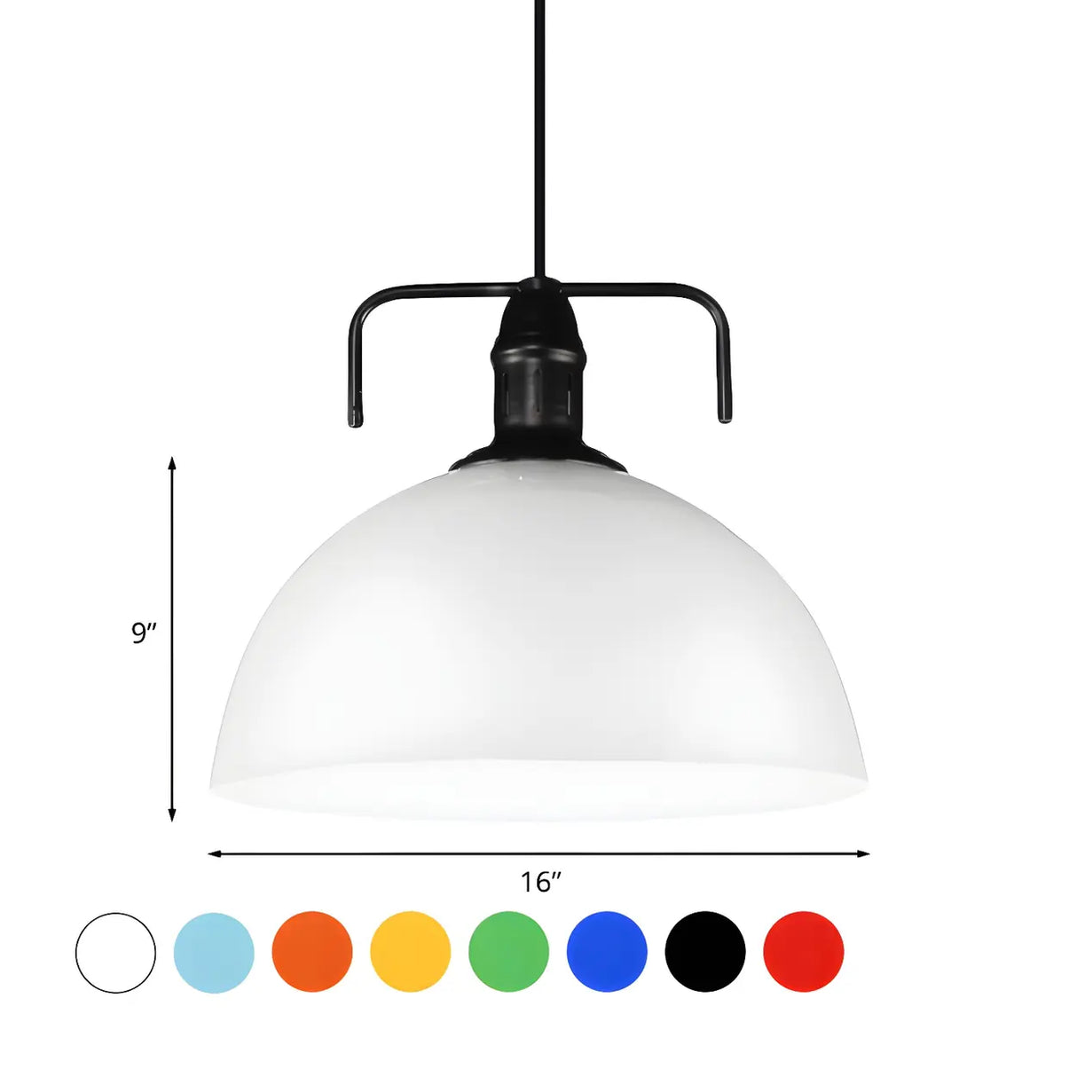 Industrial Metal Dome-Shaped Hanging Pendant Light Image - 35