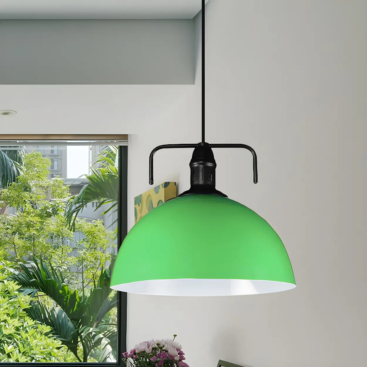 Industrial Metal Dome-Shaped Hanging Pendant Light Image - 19