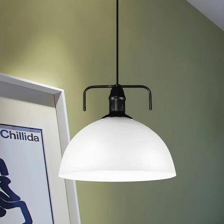 Industrial Metal Dome-Shaped Hanging Pendant Light Image - 2