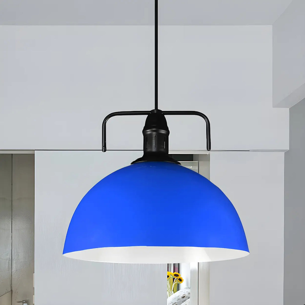Industrial Metal Dome-Shaped Hanging Pendant Light Image - 21