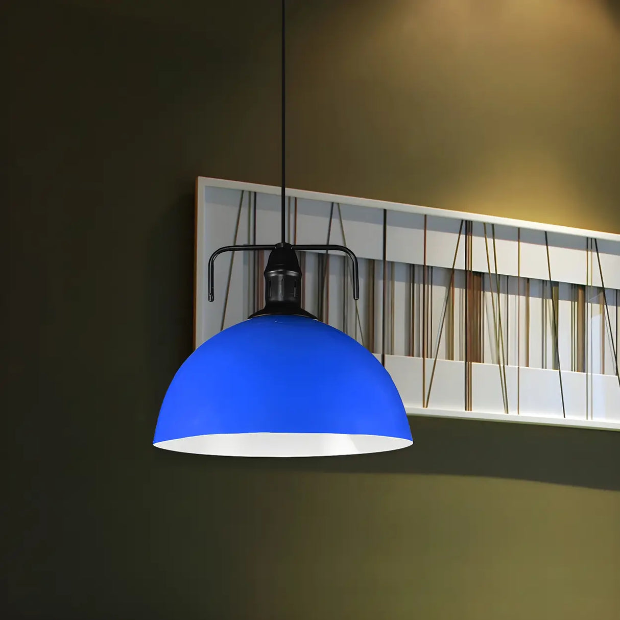 Industrial Metal Dome-Shaped Hanging Pendant Light Image - 22