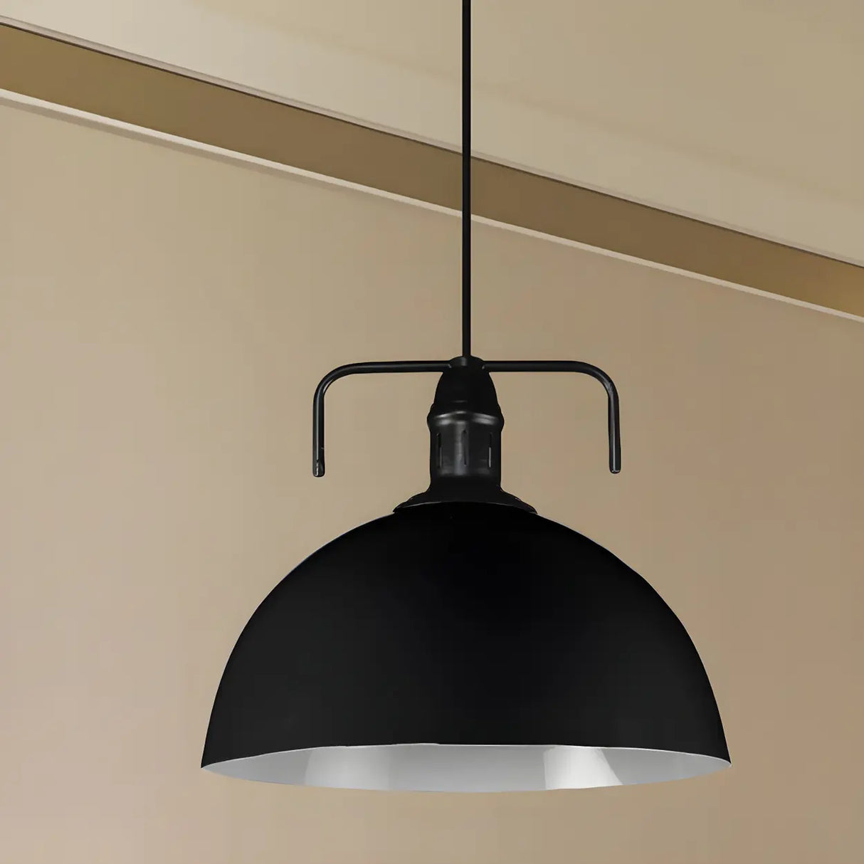 Industrial Metal Dome-Shaped Hanging Pendant Light Image - 25
