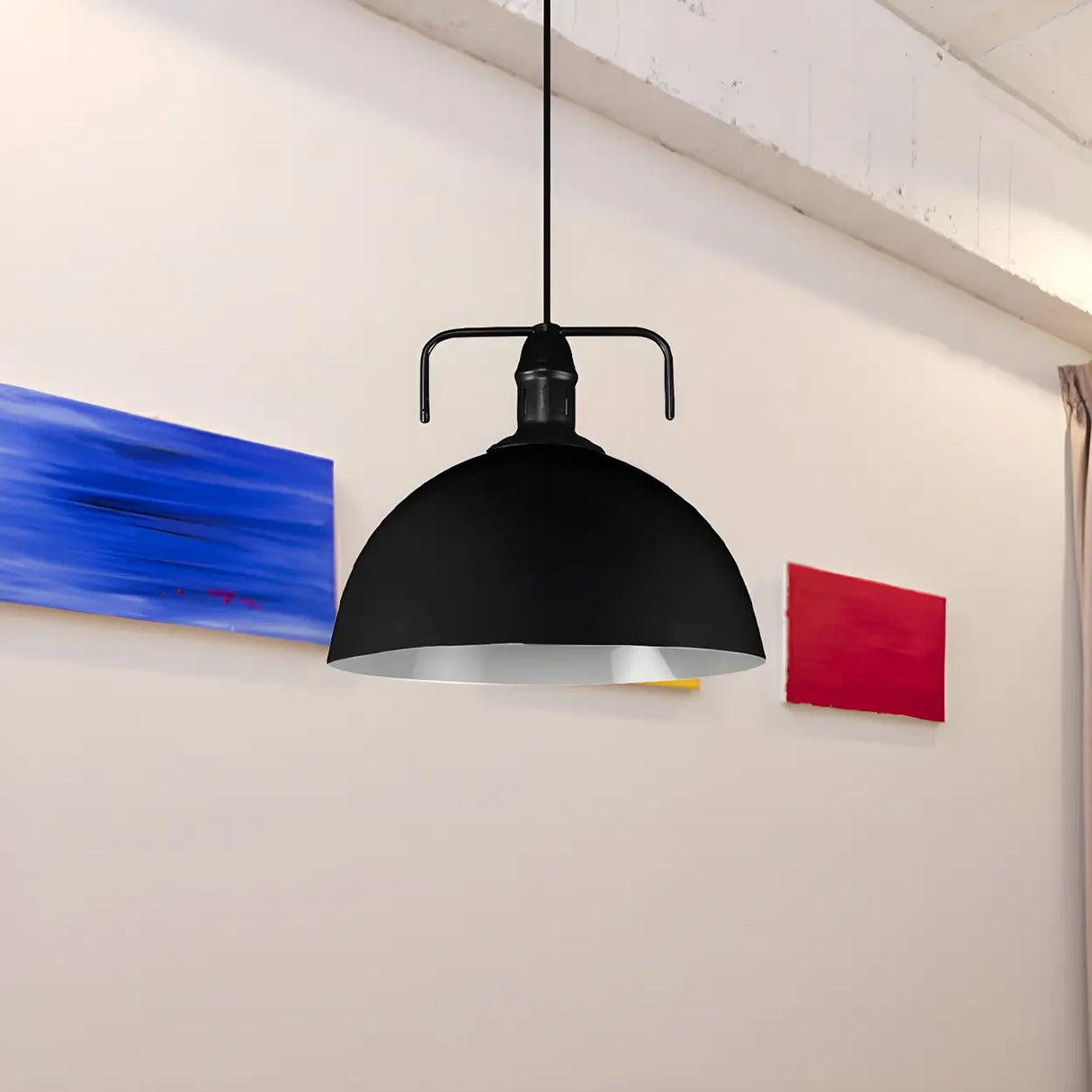 Industrial Metal Dome-Shaped Hanging Pendant Light Image - 26