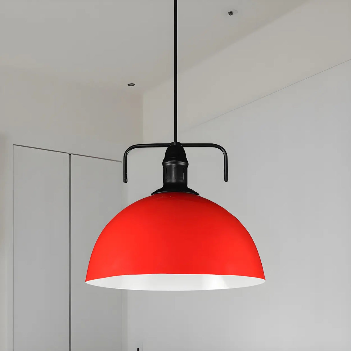 Industrial Metal Dome-Shaped Hanging Pendant Light Image - 31