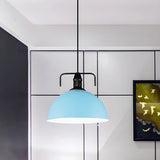 Industrial Metal Dome-Shaped Hanging Pendant Light Image - 7