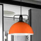 Industrial Metal Dome-Shaped Hanging Pendant Light Image - 9