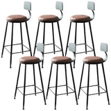 Industrial Metal Frame Wood Square Bar Stool with Backrest Image - 17