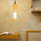 Industrial Metal Geometric Cage Shape Pendant Light Image - 1