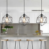 Industrial Metal Geometric Cage Shape Pendant Light Image - 2