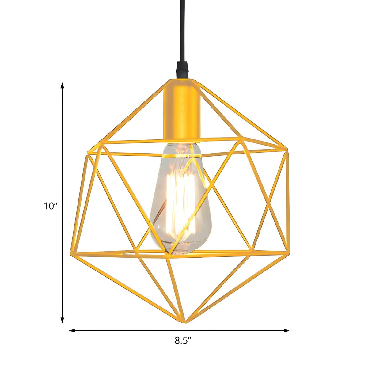Industrial Metal Geometric Cage Shape Pendant Light 