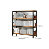 Industrial Oak Metal Large Open Back Storage Bookcase #size