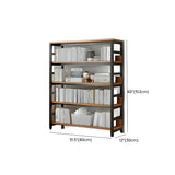 Industrial Oak Metal Large Open Back Storage Bookcase Image - 34