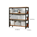 Industrial Oak Metal Large Open Back Storage Bookcase Image - 35