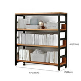Industrial Oak Metal Large Open Back Storage Bookcase Image - 37