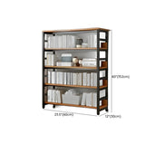 Industrial Oak Metal Large Open Back Storage Bookcase Image - 38