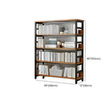 Industrial Oak Metal Large Open Back Storage Bookcase Image - 39