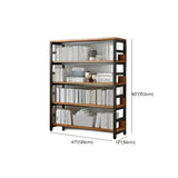 Industrial Oak Metal Large Open Back Storage Bookcase Image - 40