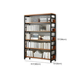 Industrial Oak Metal Large Open Back Storage Bookcase Image - 41