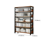 Industrial Oak Metal Large Open Back Storage Bookcase Image - 43