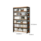 Industrial Oak Metal Large Open Back Storage Bookcase Image - 46