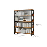 Industrial Oak Metal Large Open Back Storage Bookcase Image - 49