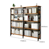 Industrial Oak Metal Large Open Back Storage Bookcase Image - 50