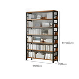 Industrial Oak Metal Large Open Back Storage Bookcase Image - 54
