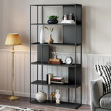 Industrial Metal Open Black Etagere Display Bookcases Image - 4