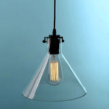 Industrial Mini Hand Blown Glass Cone Pendant Light Image - 2