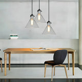 Industrial Mini Hand Blown Glass Cone Pendant Light Image - 4