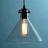 Industrial Mini Hand Blown Glass Cone Pendant Light Image - 5