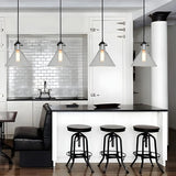 Industrial Mini Hand Blown Glass Cone Pendant Light Image - 7