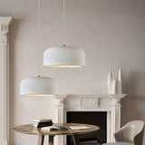 Industrial Minimalist Pot Lid Resin Dining Room Pendant Light Image - 18