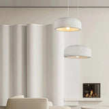 Industrial Minimalist Pot Lid Resin Dining Room Pendant Light Image - 7