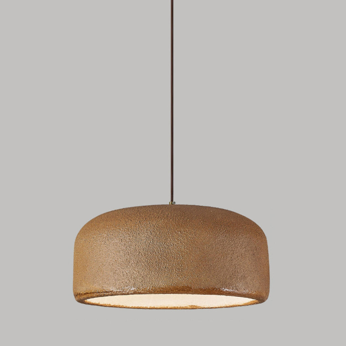 Industrial Minimalist Pot Lid Resin Dining Room Pendant Light Image - 9