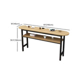 Industrial Modern Wood Bar Table with Shelf for Cafe Image - 16