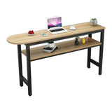 Industrial Modern Wood Bar Table with Shelf for Cafe Image - 5
