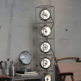 Industrial Multi-Light Globe Metal Frame Floor Lamp Image - 3