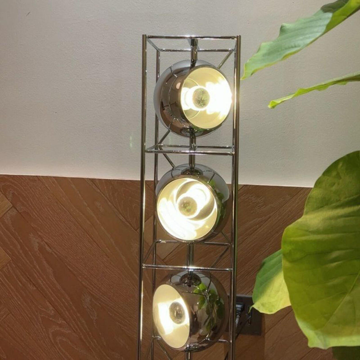 Industrial Multi-Light Globe Metal Frame Floor Lamp Image - 7