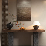 Industrial Narrow Wood Top Entryway Console Table Image - 6