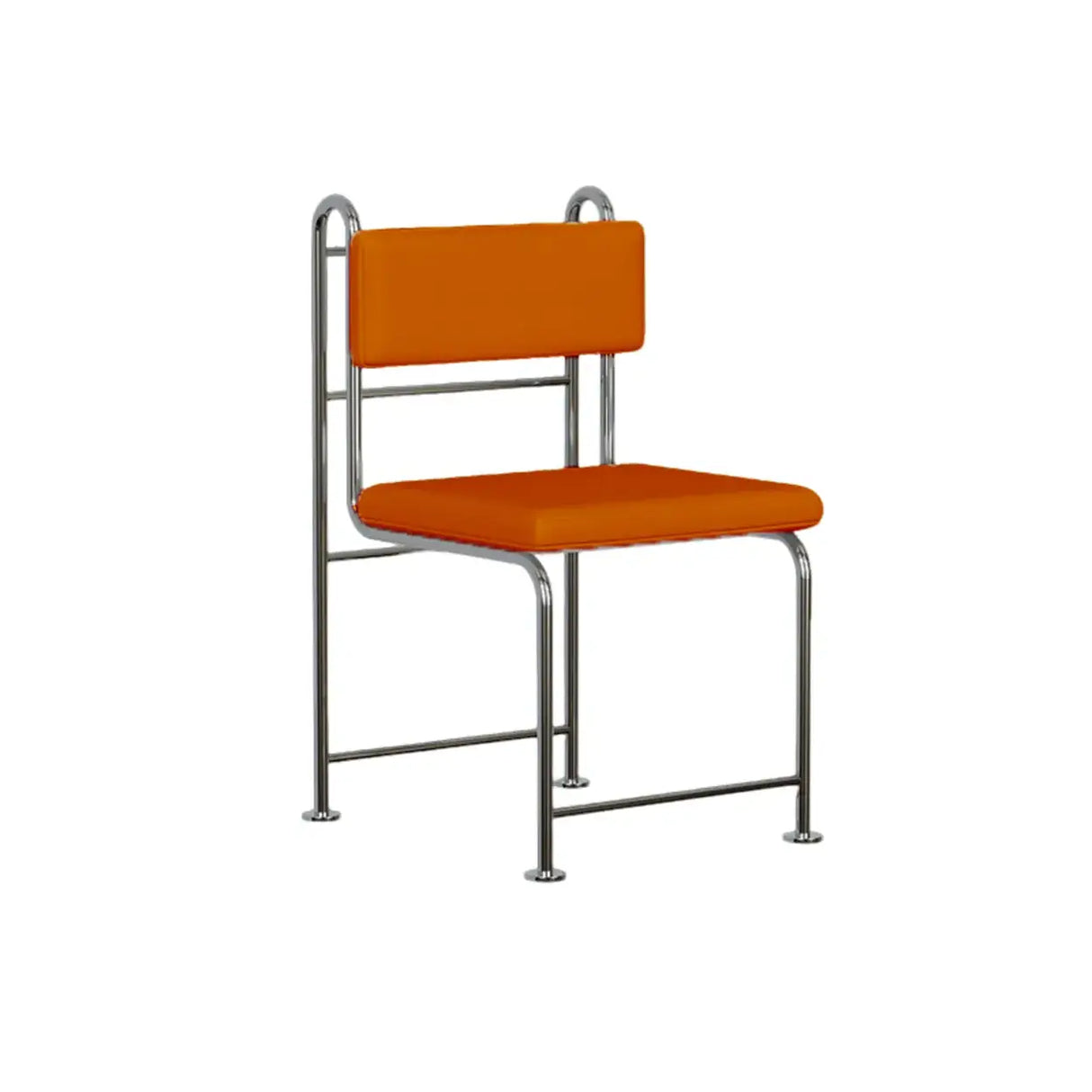 Industrial Open Back Faux Leather Upholstered Dining Chair Image - 10