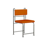 Industrial Open Back Faux Leather Upholstered Dining Chair Image - 10